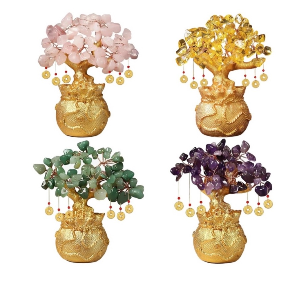 🆕New Amethyst Crystal Bonsai Money Tree with Feng Shui Decorative Pot - Picture 5 of 6